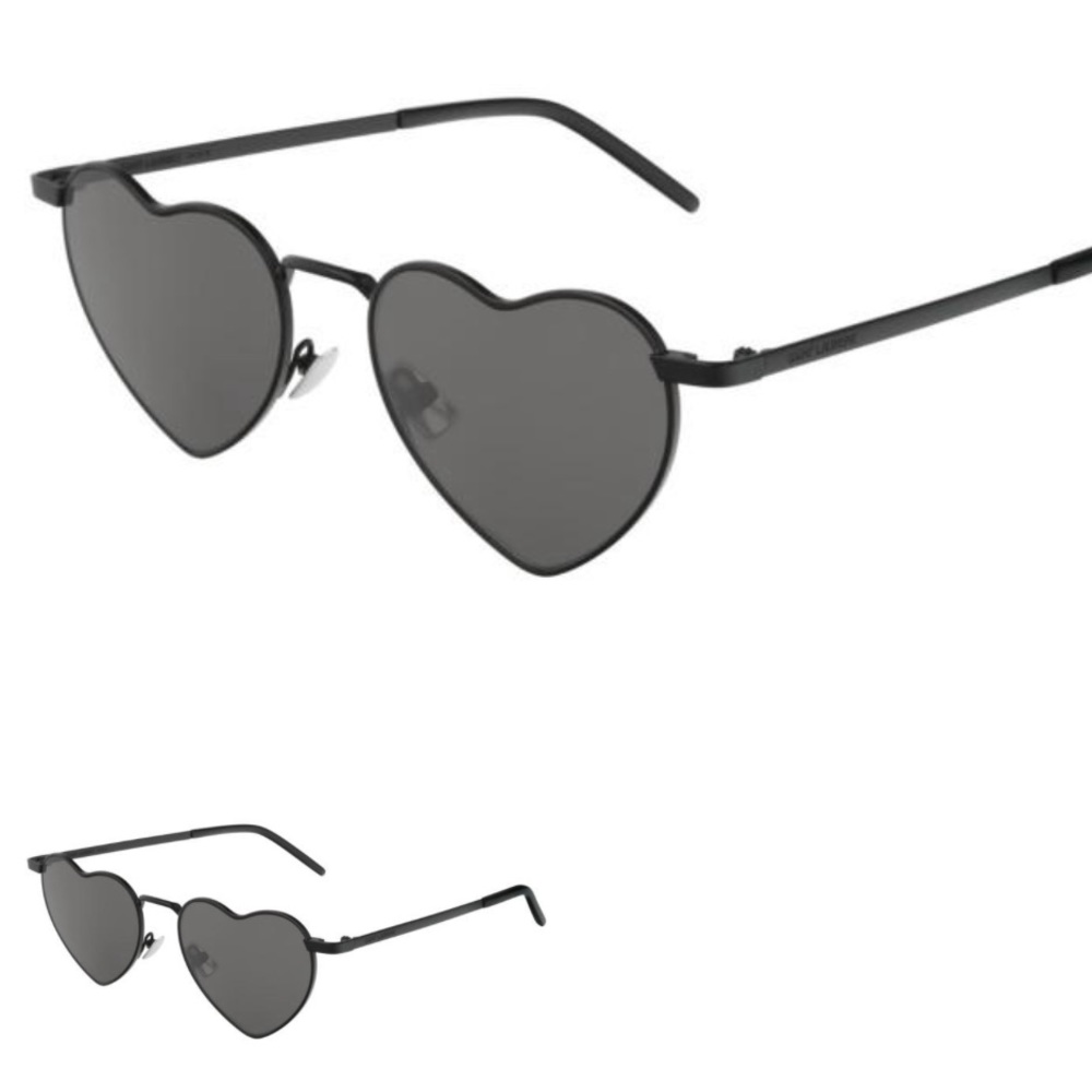 YSL LouLou SL301 Heart Shaped Sunglasses in Black